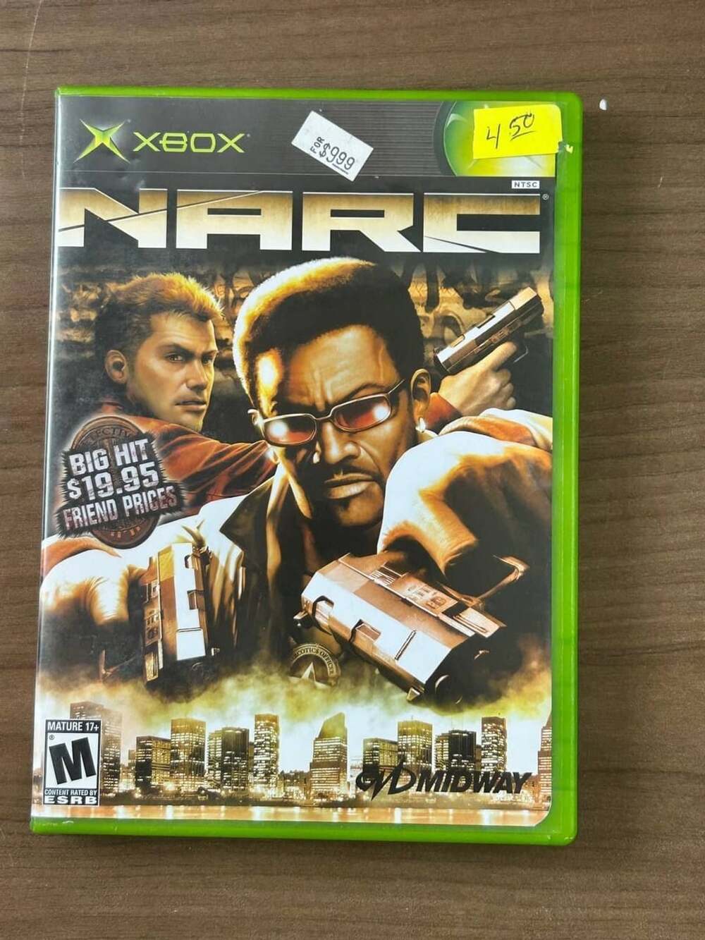 NARC Microsoft Xbox 2005 NTSC Disc Case Manual & Registration Card